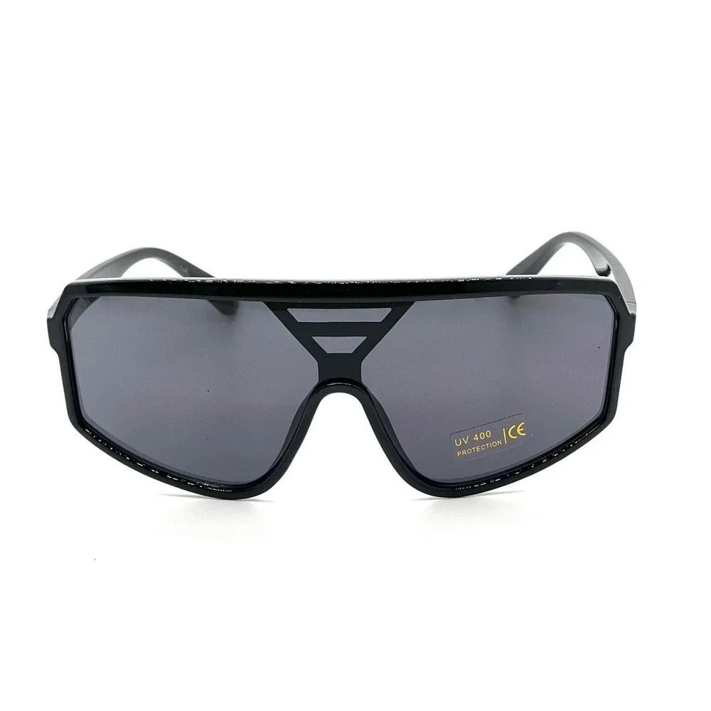 Sunglasses Black Lens Wrap Around Shades Single Fishing Driving Lentes Gafas New